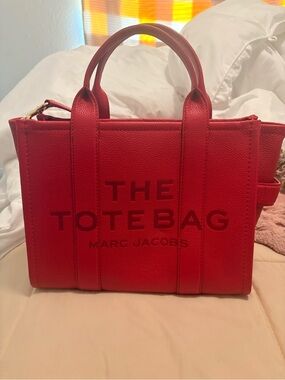 Marc Jacobs Red The Tote Bag Structured Leather Tote